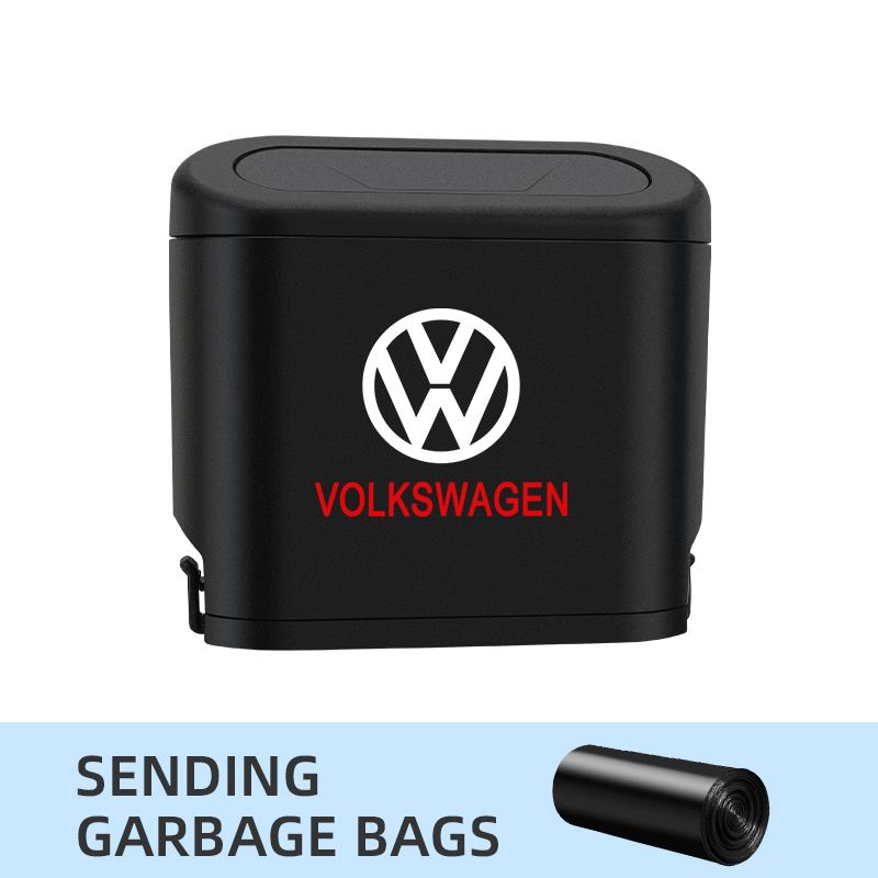 For VOLKSWAGEN VW Portable Car Trash Can Hanging Mini Garbage Storage Box For Volkswagen GOLF MK6 Polo Tiguan VW GTI CADDY PASSA