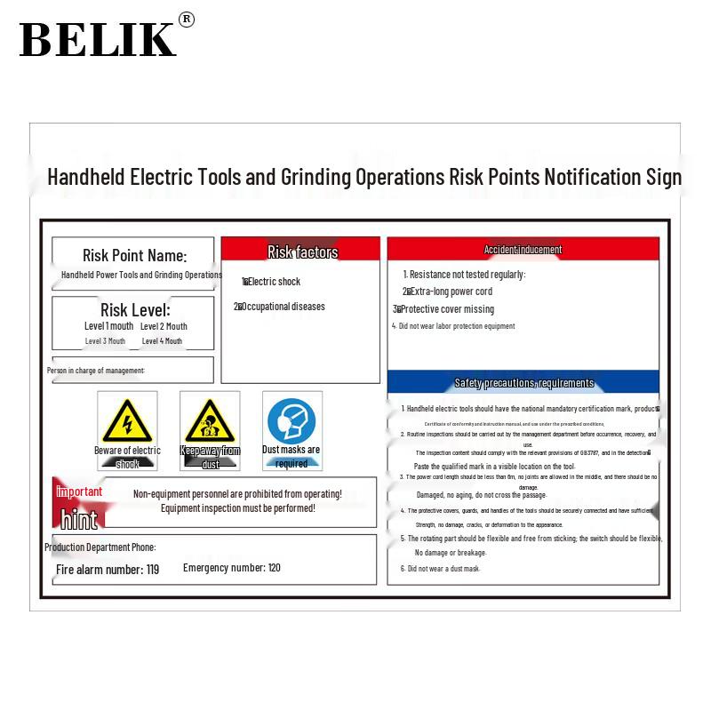 BELIK Safety Risk Notification Sign