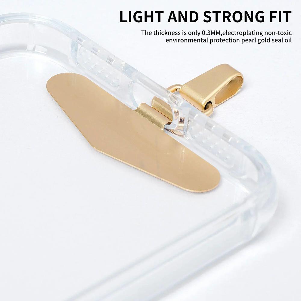 Ultra Thin Mobile Phone Lanyard Patch Metal Self Adhesive Phone Tether  Phone Hanging