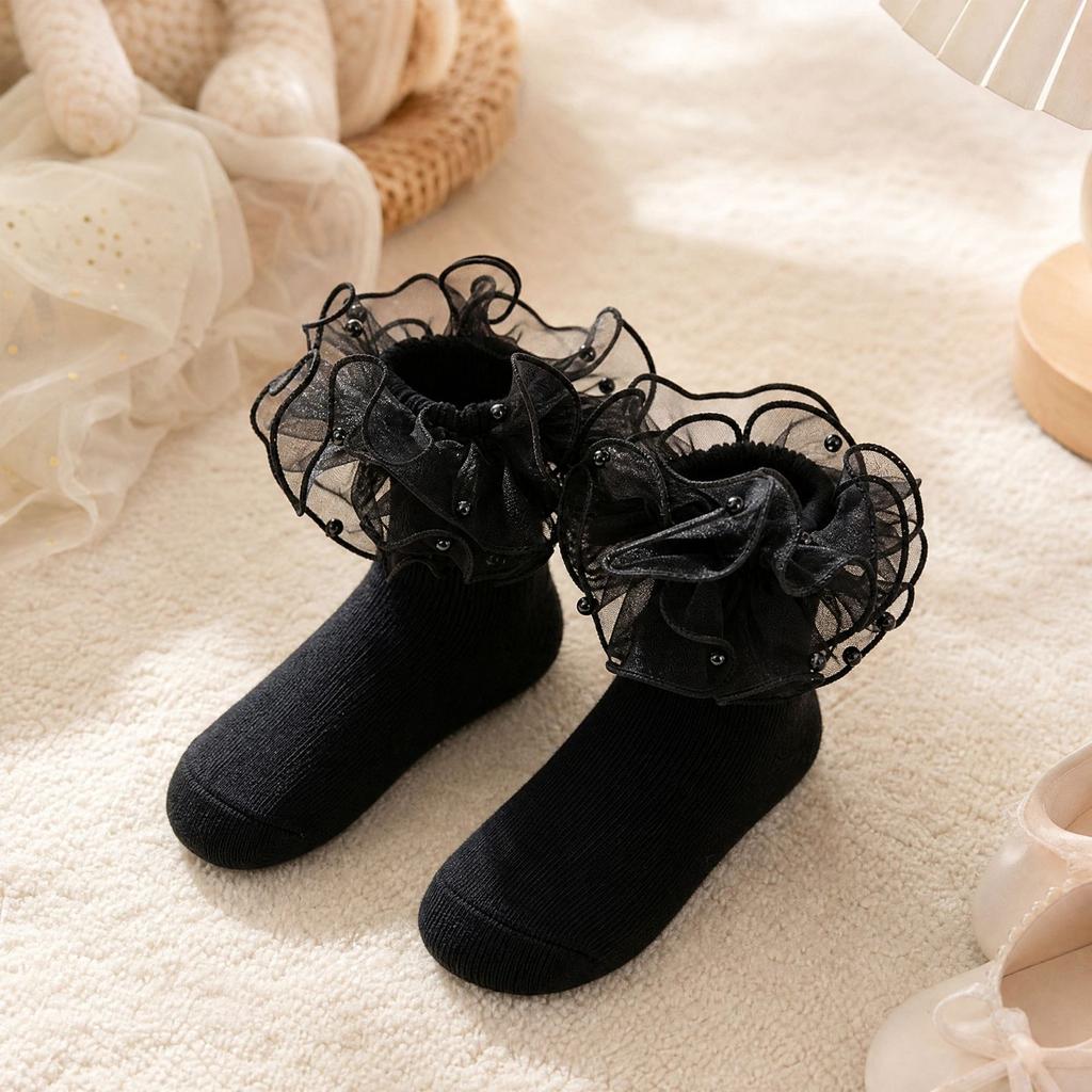 Spitzenverzierte Socken für Mädchen für Tanzaufführungen und zum Verkleiden