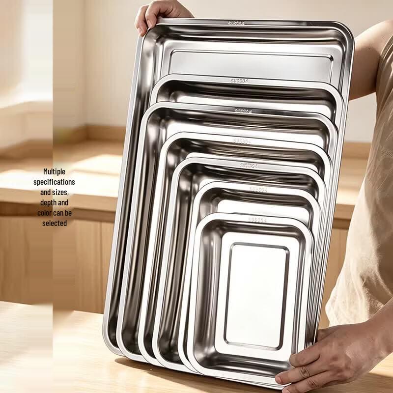 Zhuoliang 304 Stainless Steel Rectangular Deep Serving Tray