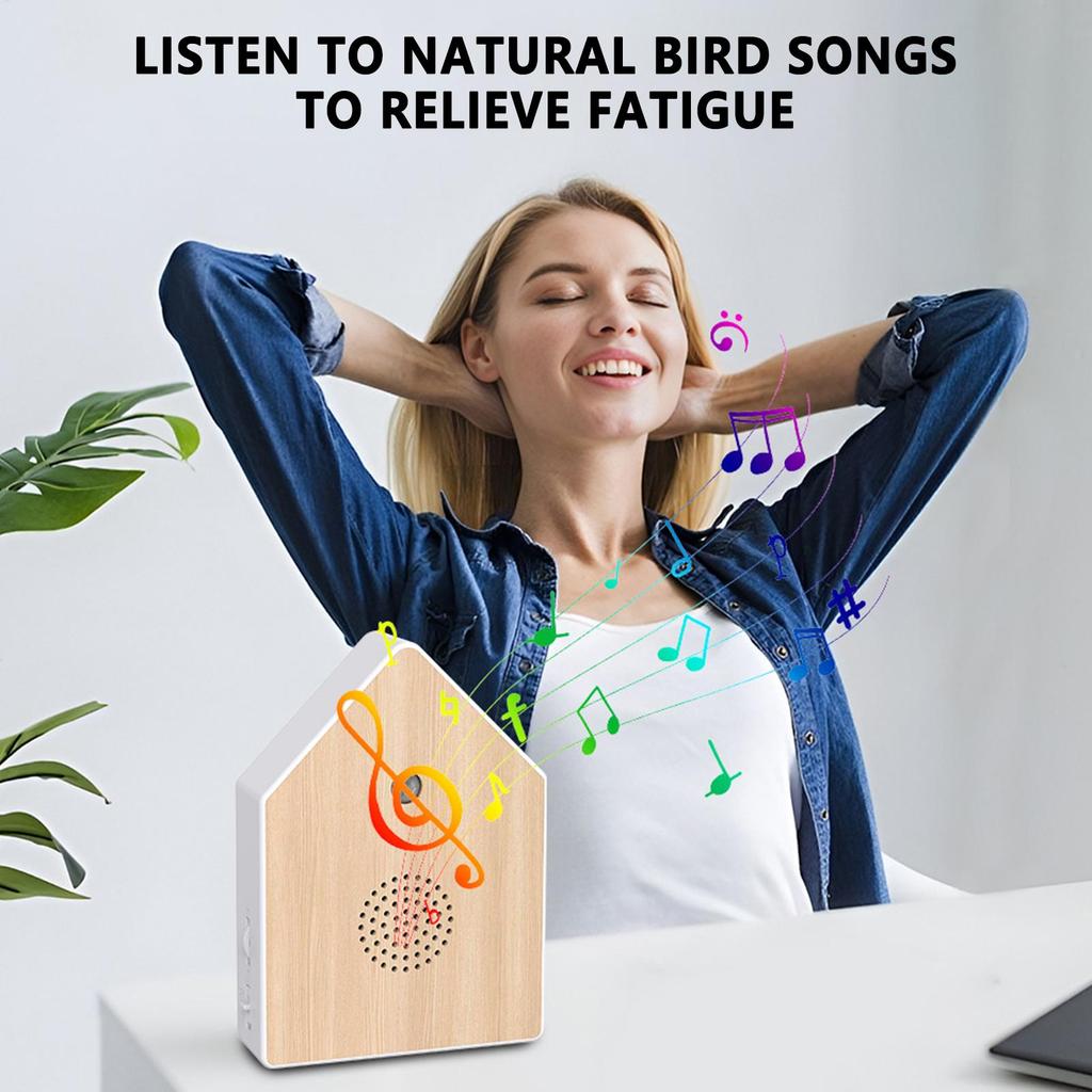Bird Chirping Sound Box Indoor Ambient Noise Table Bird Singing Machine Nature Voice Sleep Aid for Bedroom Garden Patio Garden