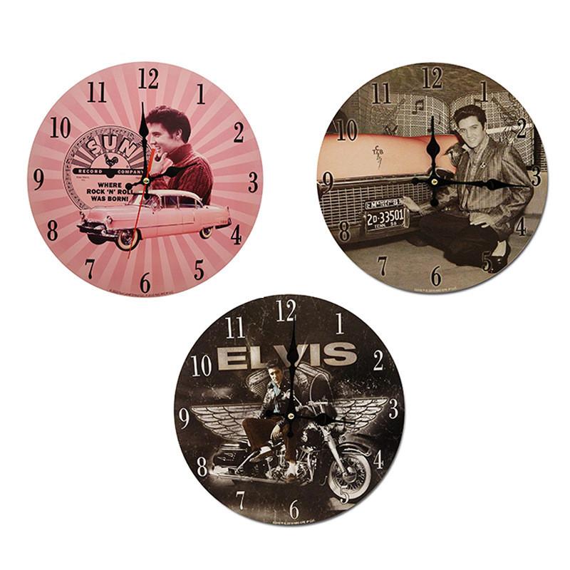 Minimally Retro Elvis Presley Patterned Wall Clock For Living Room Decor