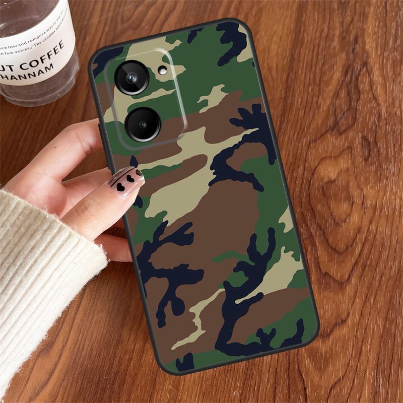 Military Army Camouflage Pattern For Realme 10 11 12 13 14 15 Pro Plus C65 C71 C75 C55 C63 C61 C53 C67 C35 GT6 GT7 Pro Case