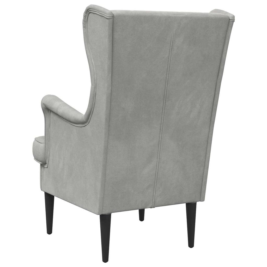 Armchair Light Grey Velvet