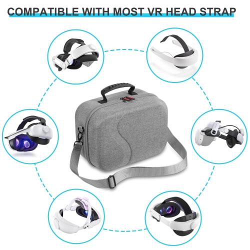 Carry Case for Meta Quest 3 Compatible with Bobovr M3 Pro/kiwi Elite Head Strap, Meta Oculus Quest 3 Controller Grip, Adapters, Cables and Other Acces
