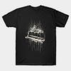 Men Black Print T-shirt Piano No-Cut Transfer Paper Print Cotton Tshirt