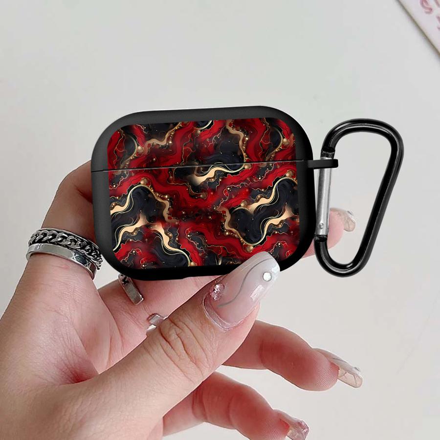 

Earphone Cases Cover Case For Airpods 2 Pro 3 4 Pro3 1 Pro2 Red Black Marble Airpods Pro 2