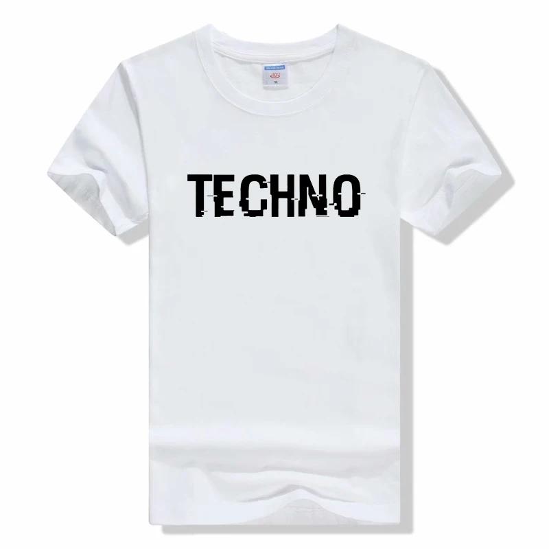 Funny T shirt Tops Techno T-Shirt Sexy Techno Hub 2 Letter Print Cotton Sleeve Humor Style tshirt Techno short sleeve tshirt