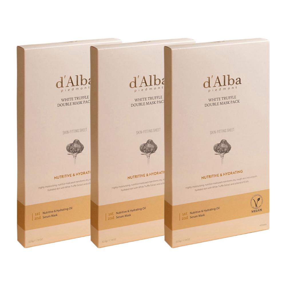 d'Alba White Truffle Double Mask Pack (Nutritive & Hydrating), 4 Sheets