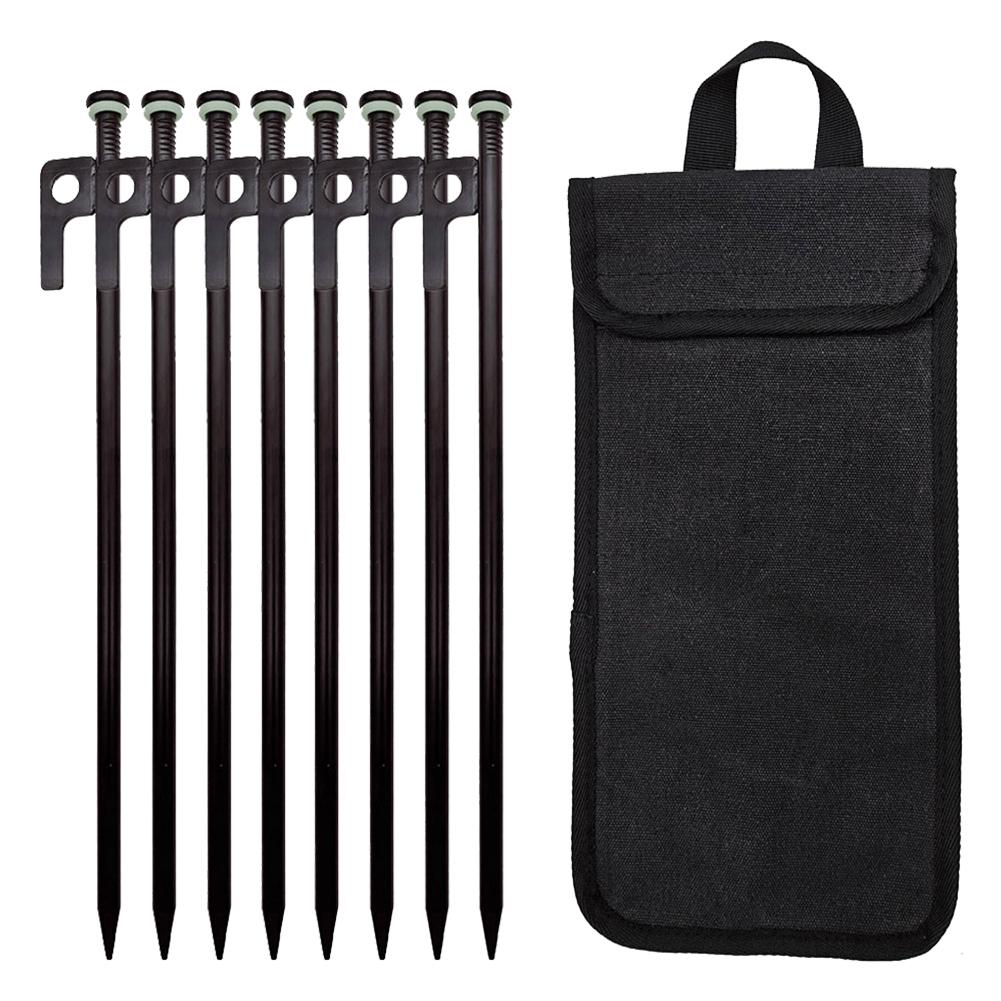 4/8Pcs Tent Stakes Forged Steel Tent Pegs Heavy Duty Beach Tent Pegs with Storage Bag Camping Tent Spikes for Camping Picnic