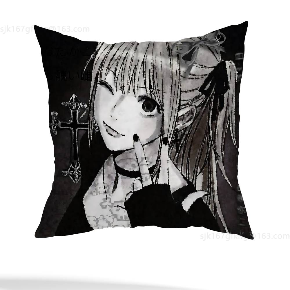 Anime D-Death Note Kissenbezug Sofa Wohnzimmer Schlafzimmer Kopfteil Rückenlehne Kissen Quadratisches Kissen Nickerchenzeit