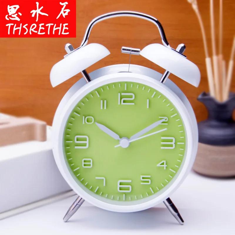 Durable4-Inch Three-dimensional Digital Alarm Clock Creative Classic Silent Student Loud Double Bell Bell