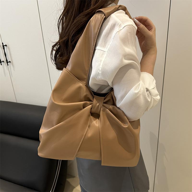 Women Fashion Large Capacity Bowknot Simple Tote Shoulder Handbag