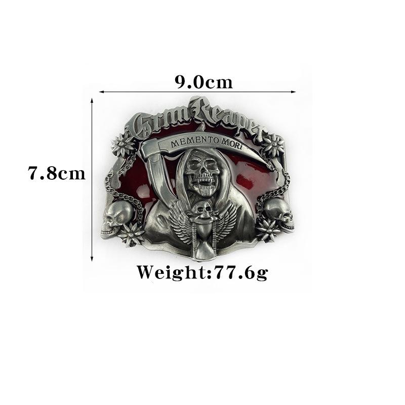Men's Trendy Red Retro Skull Punk Belt Buckle