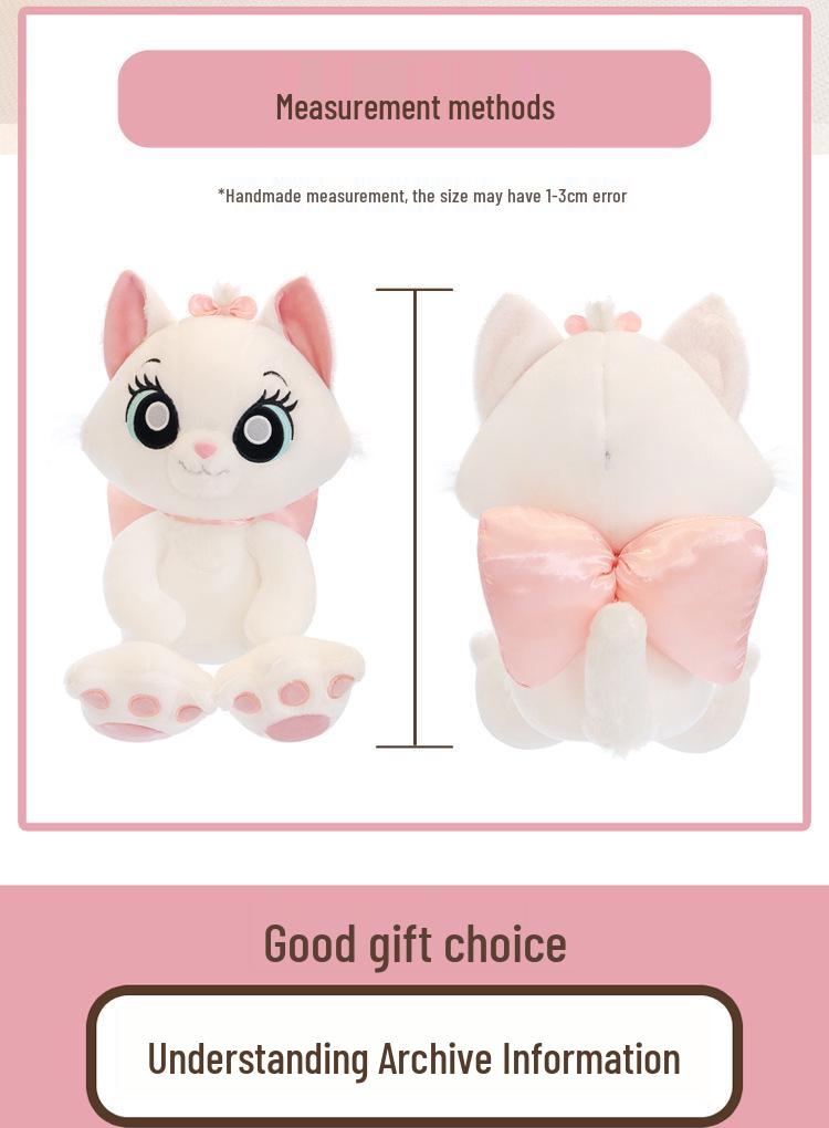 Adorable Marie Cat Plush Toy - Cartoon Cat Pillow Gift for Girls