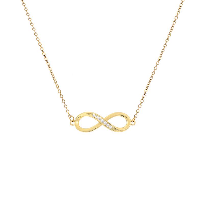 Elegant Artistic Cross & Diamond Clavicle Necklace - 8-Shaped Fashionable Design