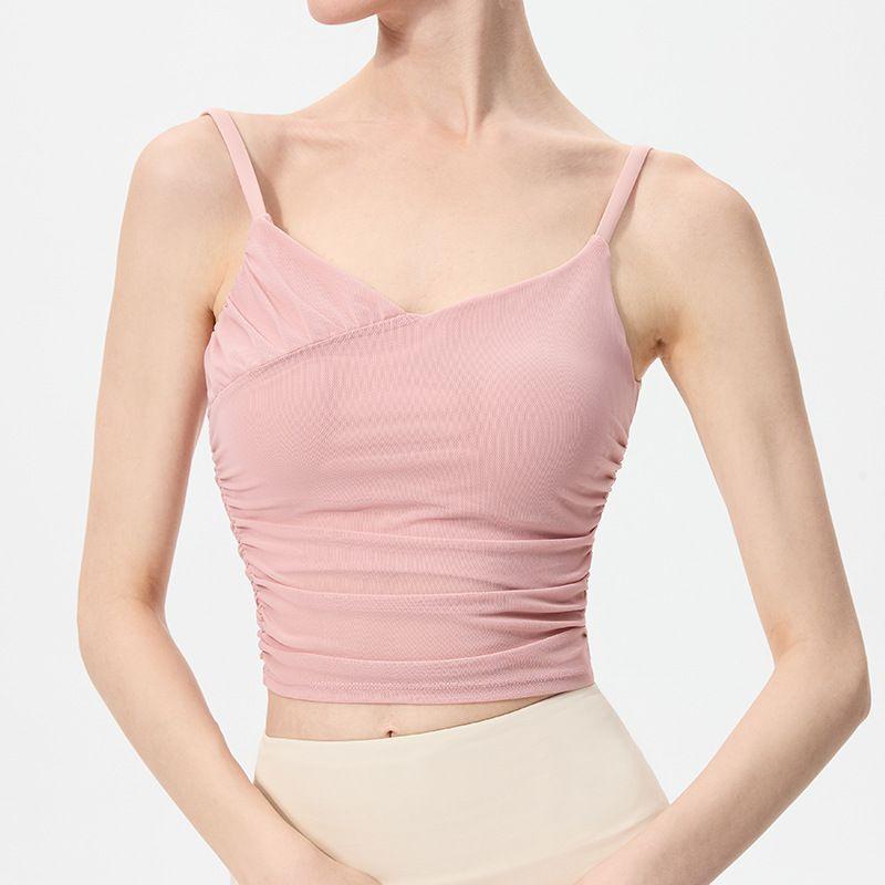 

New Training Top Sexy Mesh Yoga Vest Women Sweat-Absorbent Gather Shockproof Sports Workout Bra Beauty Back Elastic