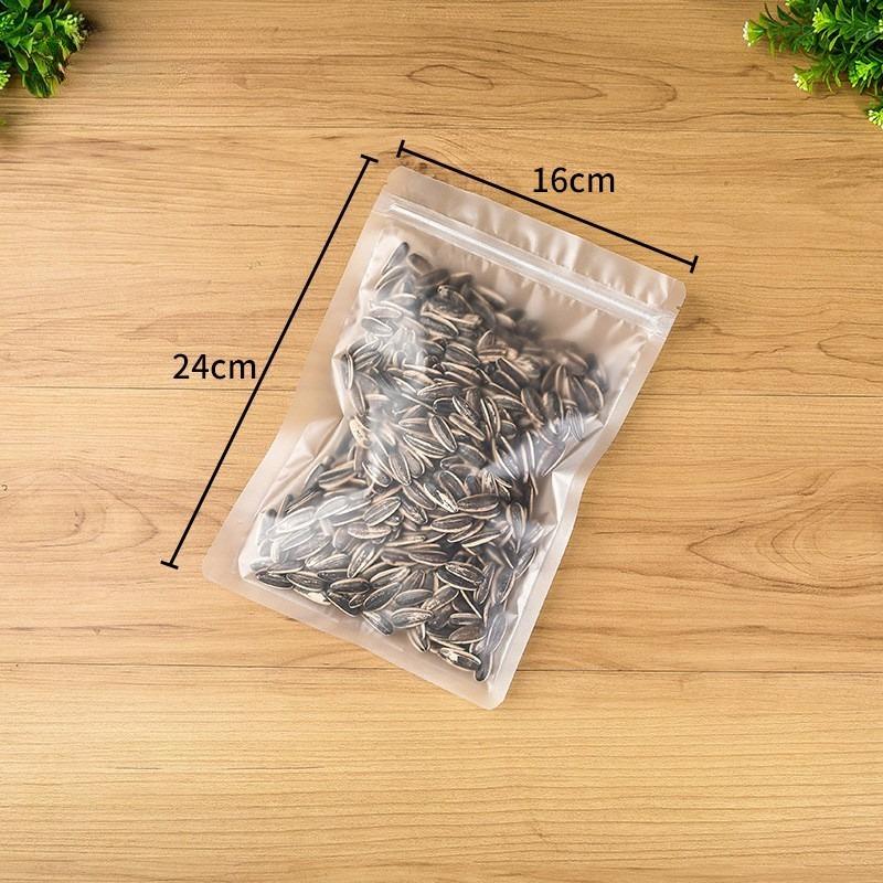 Frosted Transparent Plastic Bag Waterproof Flat Bottomed Self Sealing Pouchs Used for Jewelry Mobile Phone Accessories Candy Snacks Tea Storage Bags