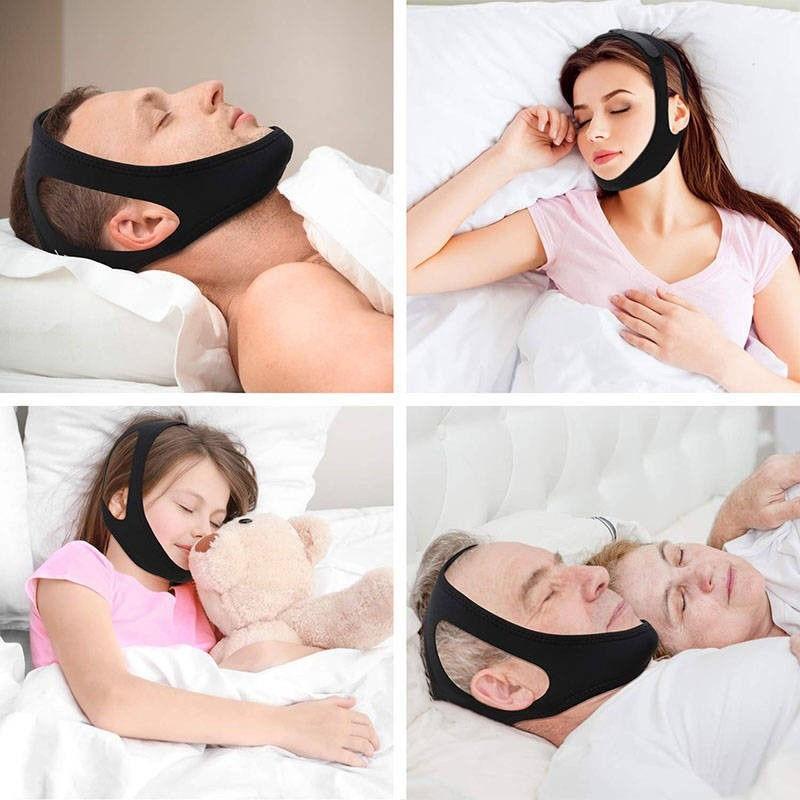 Anti Snoring Chin Strap Adjustable Size Soft Jaw Protector for Sleeping Home and Travel Assistance
