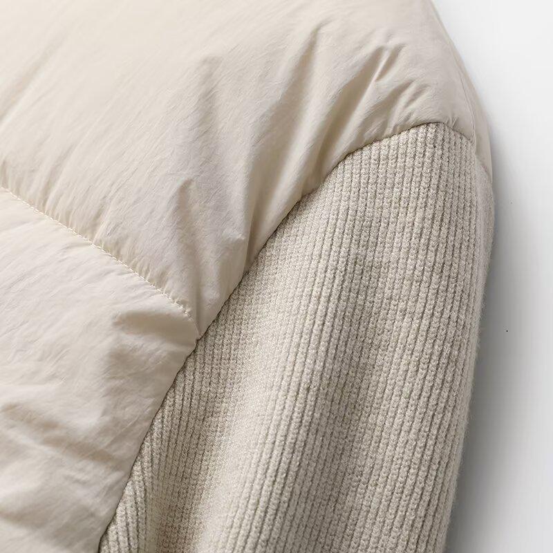 2024 Winter Women's European & American Style Patchwork Long Sleeve Cotton-Padded Jacket