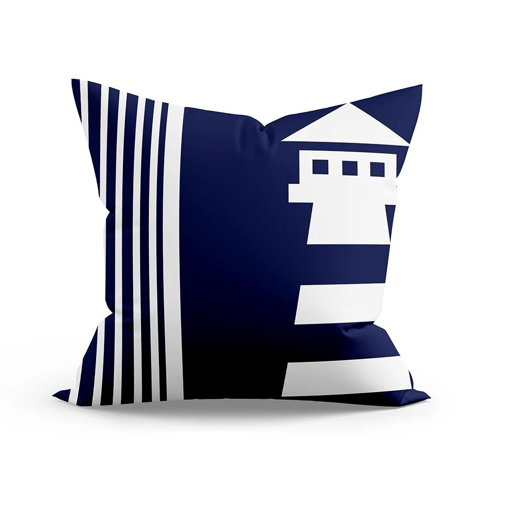 

Синий морской логотип узор наволочка украшения для автомобиля офис гостиная дома наволочка 40x40cm