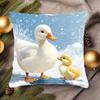 1 Pillowcase, 2D Flat Printing, Single-sided Print, No Pillow Insert, 17.72 X 17.72 Inches (45 X 45cm), Not Real Embroidery, Duck and Duckling Merry C