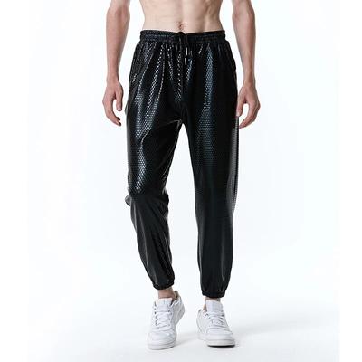 Men's Metallic Shiny Gold Fish Scales Jogger Sweatpants Disco Dance  Pants Men Nightclub Stage Party Streetwear Trousers