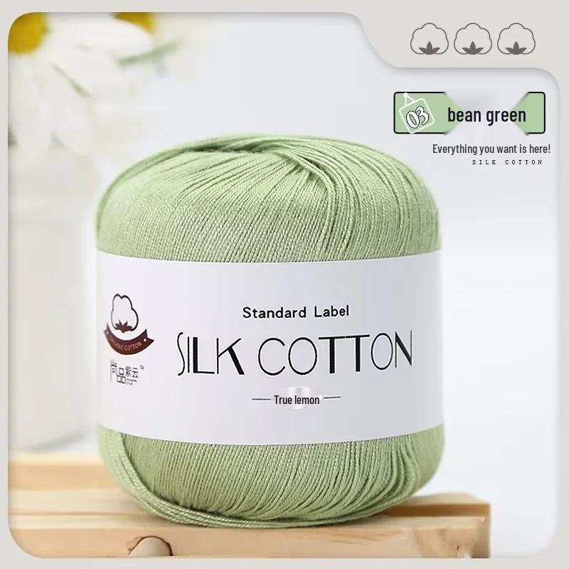 Spring/Summer No. 6 Lace DIY Knitting Silk Cotton Yarn - Skin-Friendly, Non-Pilling, Medium-Fine Crochet Pure Cotton