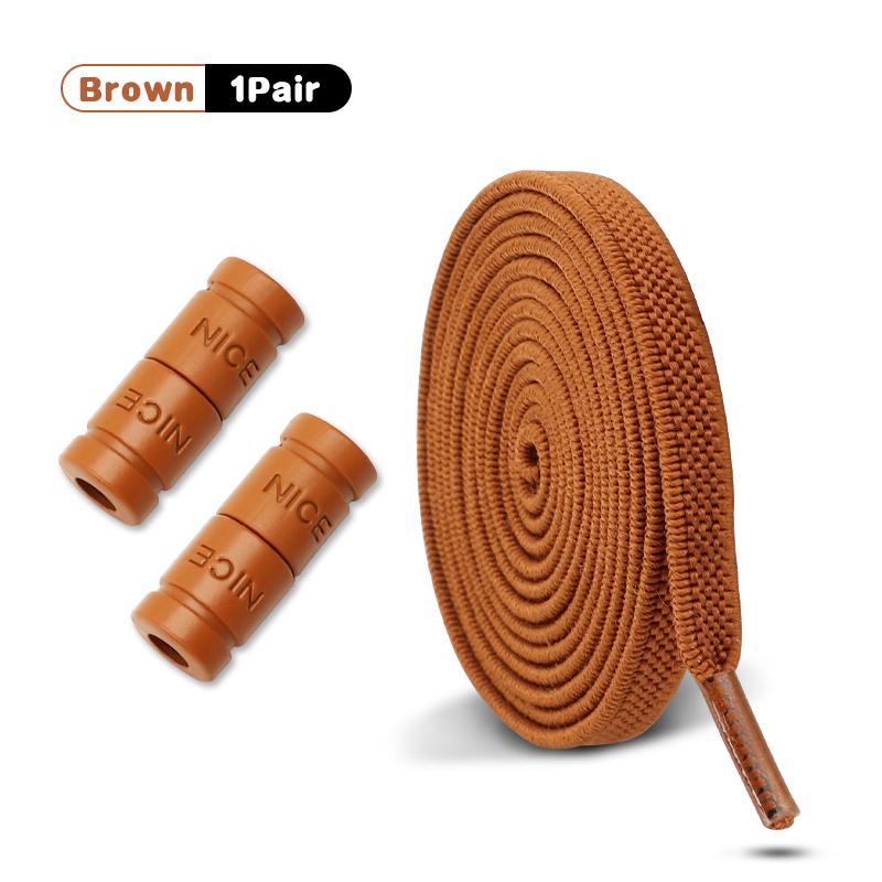 New 1Pair/3Pair Buckle Flat Elastic No-Tie Laces Letter Metal Capsule Lazy Shoelace for Men Women Sneakers Quick Shoelaces