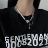 Love Pearl Chain Splicing Necklace Female Summer Ins Hip Hop Peach Heart Collarbone Chain Light Luxury Neck Chain Pendant Accessories Female