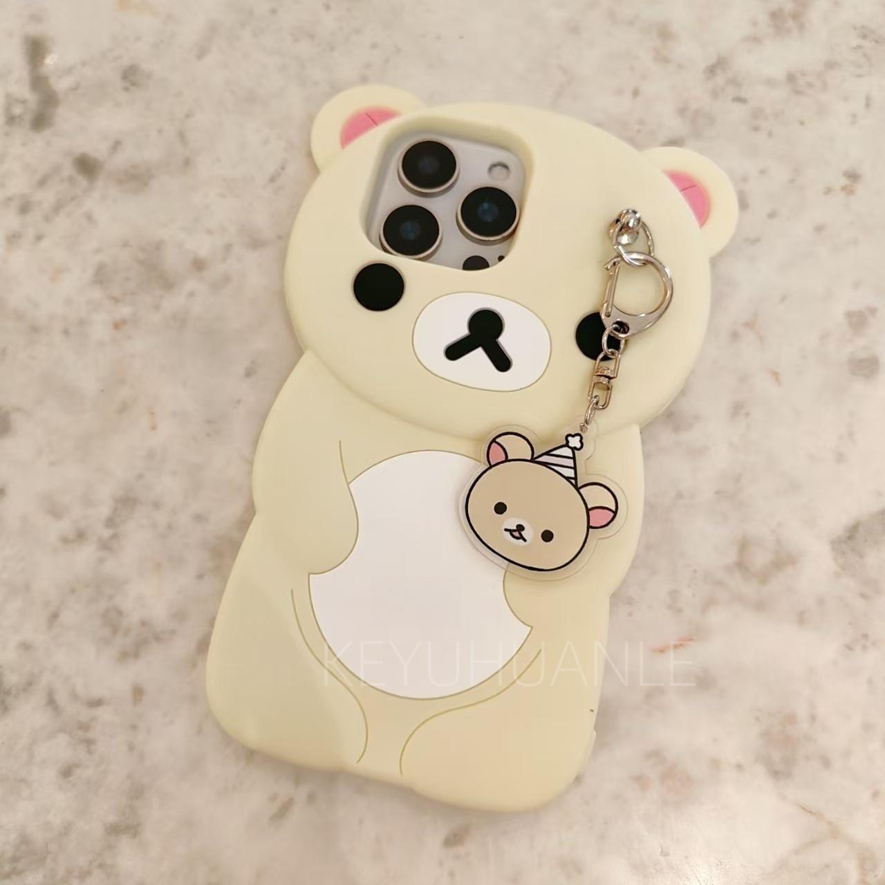 

Милый мультяшный 3D чехол Rilakkuma для iPhone 16 15 14 13 12 11 Pro X XS Max XR 6 7 8 Plus Мягкий силиконовый чехол iPhone 15 Pro Max