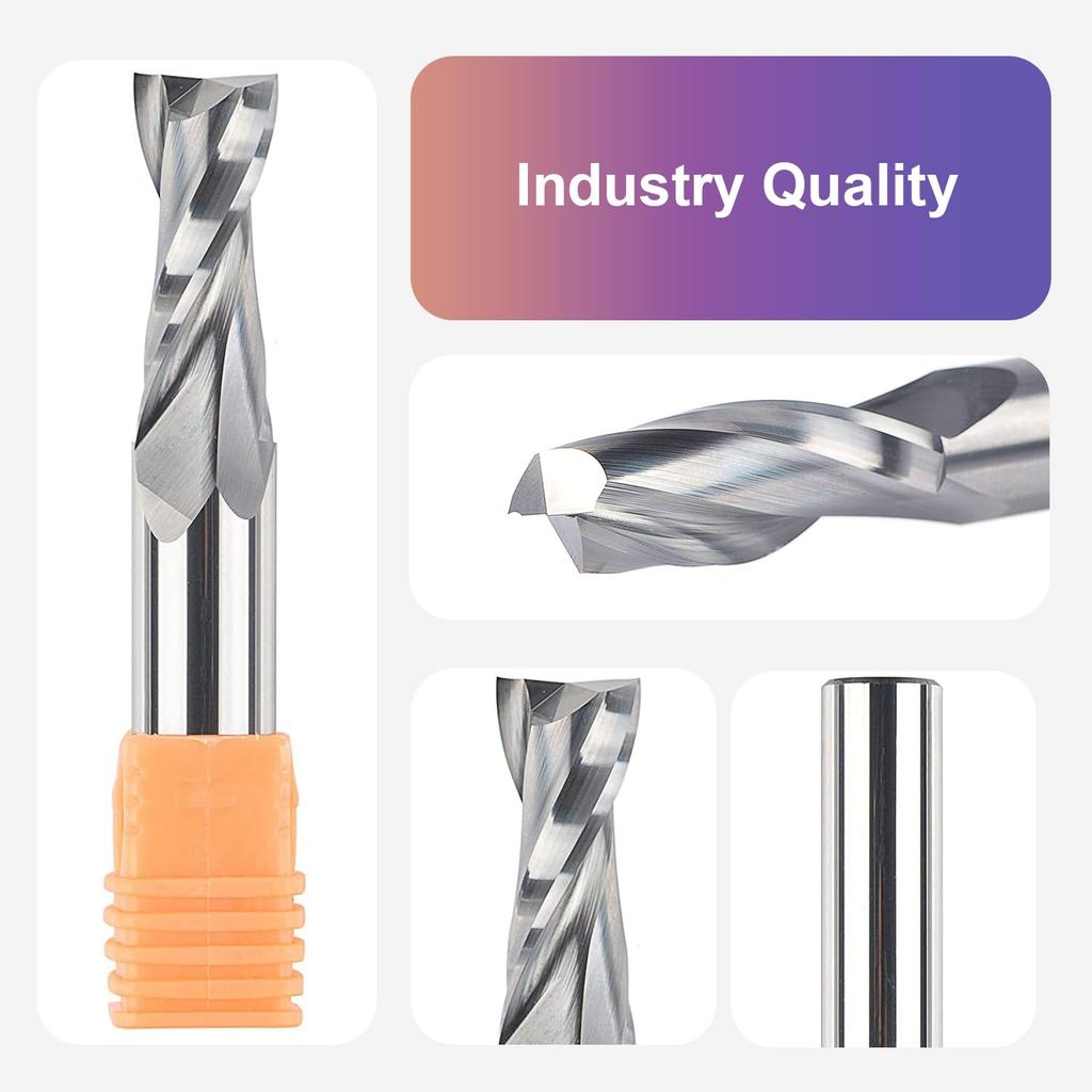 SpeTool Upcut Spiral CNC Router Bits with 1/2 Inch Shank , 1/2 Inch Cutting Diameter HRC55 Solid Carbide CNC End Mill for Wood Mortises and Cutting