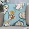 Character Mofusand Cushion Cover Cushion Covers Natural Linen Breathable Sofa Bedroom Decor Pillowcase