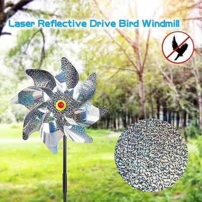 1pcs Bird Repeller Pinwheels Reflective Sparkly Scarecrow Pinwheel Windmill Spinner for Garden Lawn Yard Decor Keep Birds Away