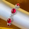 Jewelry Chalcedony Fluorescent Simulation Corundum Oval Bracelet Women 10 * 12