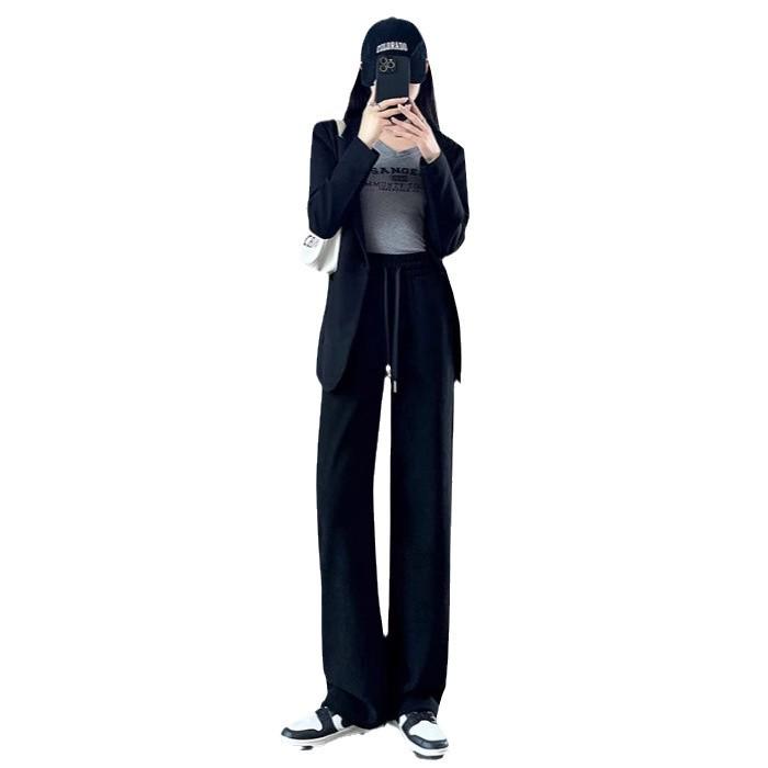 2024 Women's European Cotton High-Waisted Wide-Leg Chenille Pants - Autumn Casual Wear