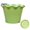 Lightweight Durable Resin Pots Large Flower with Drainage Holes And Tray Saucers, Ruffled Edge Planter Elegant Ruffle Planters for Indoor Outdoor