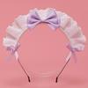 Lovely Sweet Hairband Anime Maid Cosplay Headband Lolita Ruffled Lace Headwear Handmade Satin Bowknot Hair Accessory