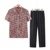 Elderly Women's Breathable Lapel Summer Blouse Set