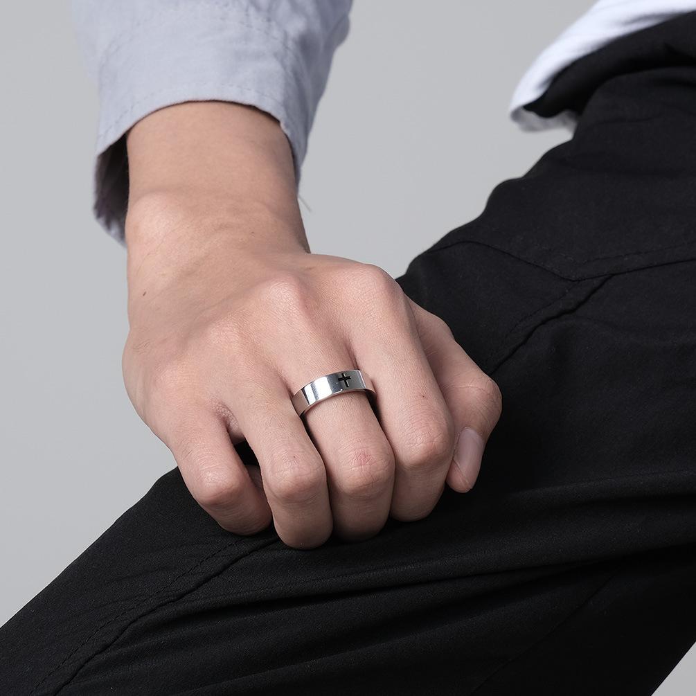 2026 Jewelry Simple Cross Ring, Black Cross Couple Ring