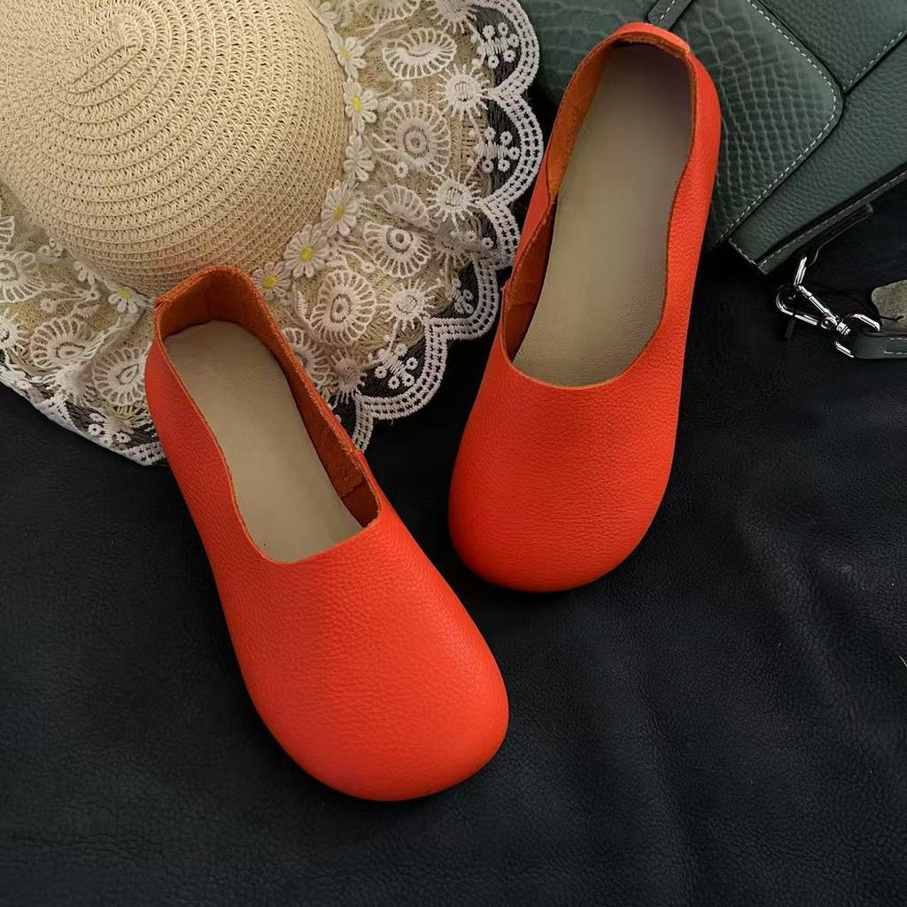 New Retro Spring and Summer Literary Single Shoes Flat-soled Casual Shallow Mouth Soft Sole Mother Pedal