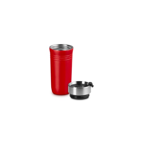[Red Dot Design Award 2025 Winner] Le Creuset Travel Tumbler/Mug/Water Bottle, 350ml, Cherry Red, Stainless Steel, Vacuum Insulated, Keeps Drinks Hot