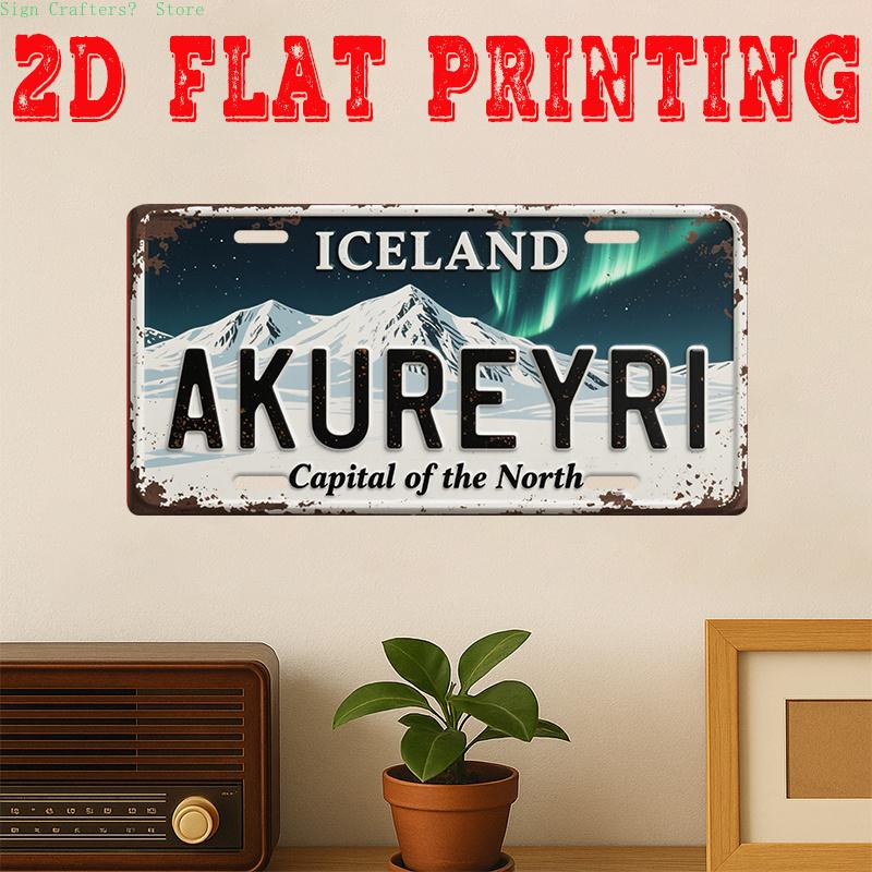 

Retro Vintage Year Number License Plate Style Metal Aluminum Plate Painting HD Print Bendable Wall Art Decor for Garage Man 15x30cm(5.9x7.8inch)