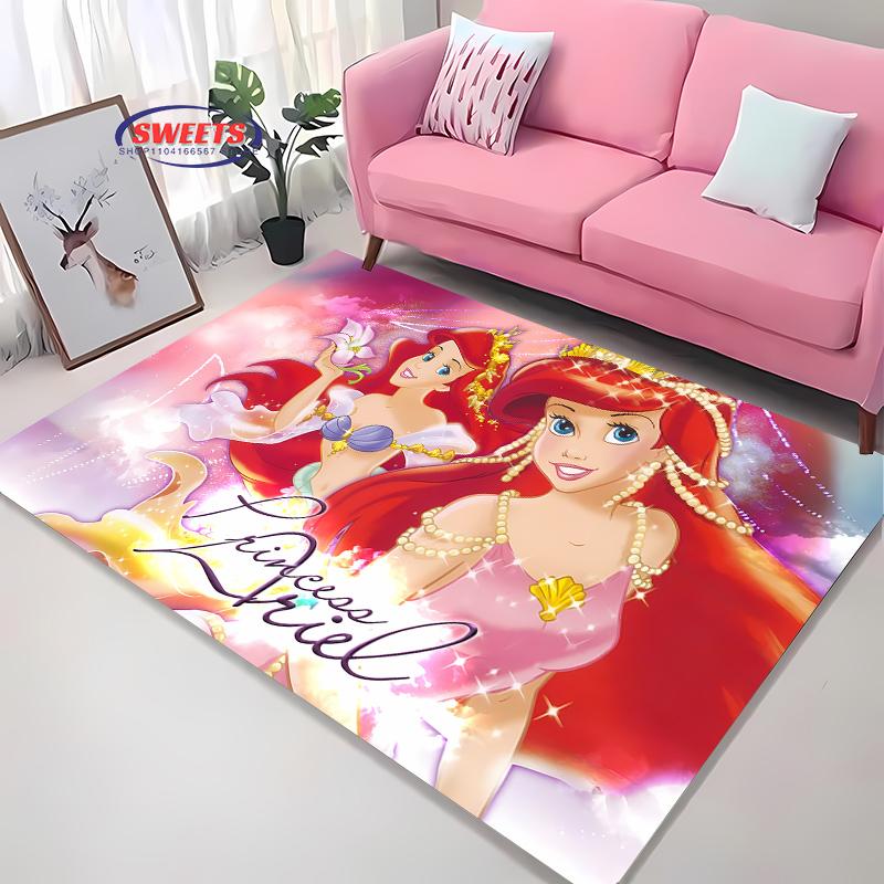 New Shelves! Little Mermaid Ariel Princess Carpet, Living Room Bedroom Office Area Kid's Room of Choice,Non-slip Mat Potdemiel