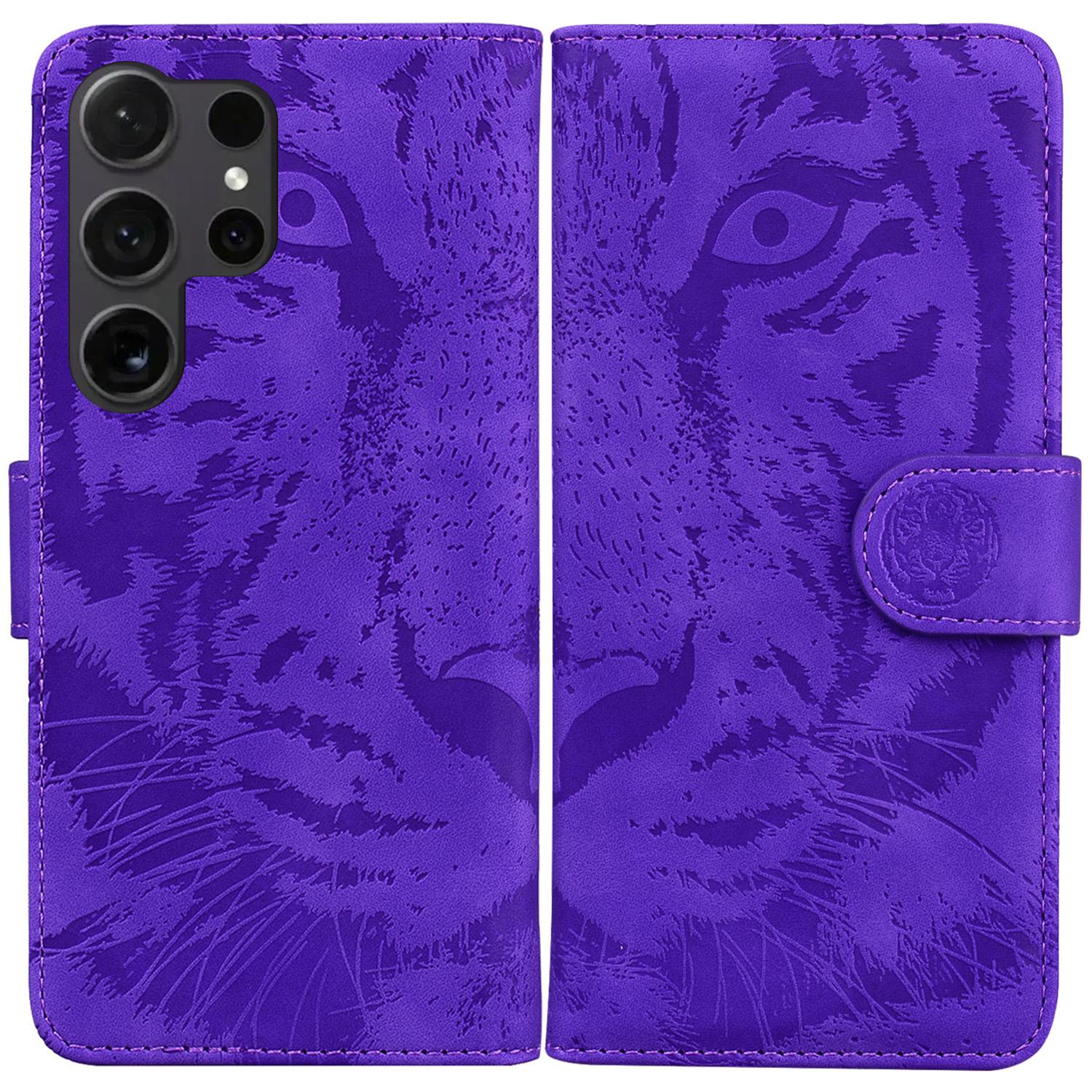 For Samsung Galaxy S26 Ultra Case Tiger Imprint Leather Wallet Phone Cover