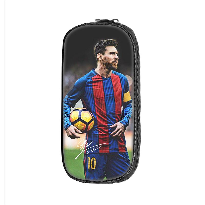 Patroon Pennenbakje Student Sport Schoolbenodigdheden Rits Potloodtasje Voetbalster M-Messi Grote Capaciteit Etui make-uptasje