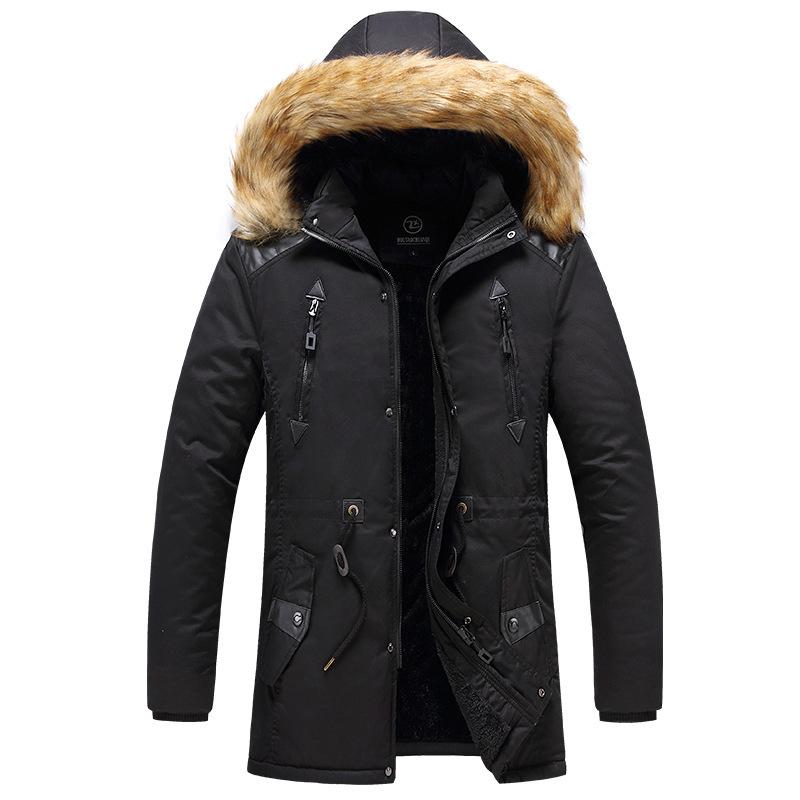 

Мужская куртка Parker Coat Plus Size весна-осень, теплая куртка на молнии, утолщенная теплая куртка L чёрный