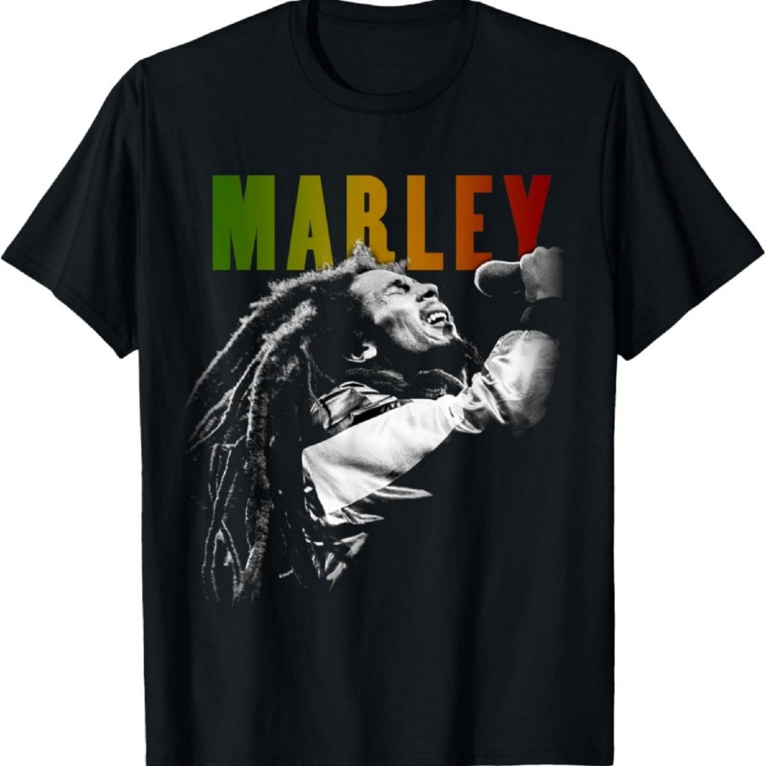 

Футболка с принтом Боба Марли Rastaman Vibration, выстиранная S чёрный
