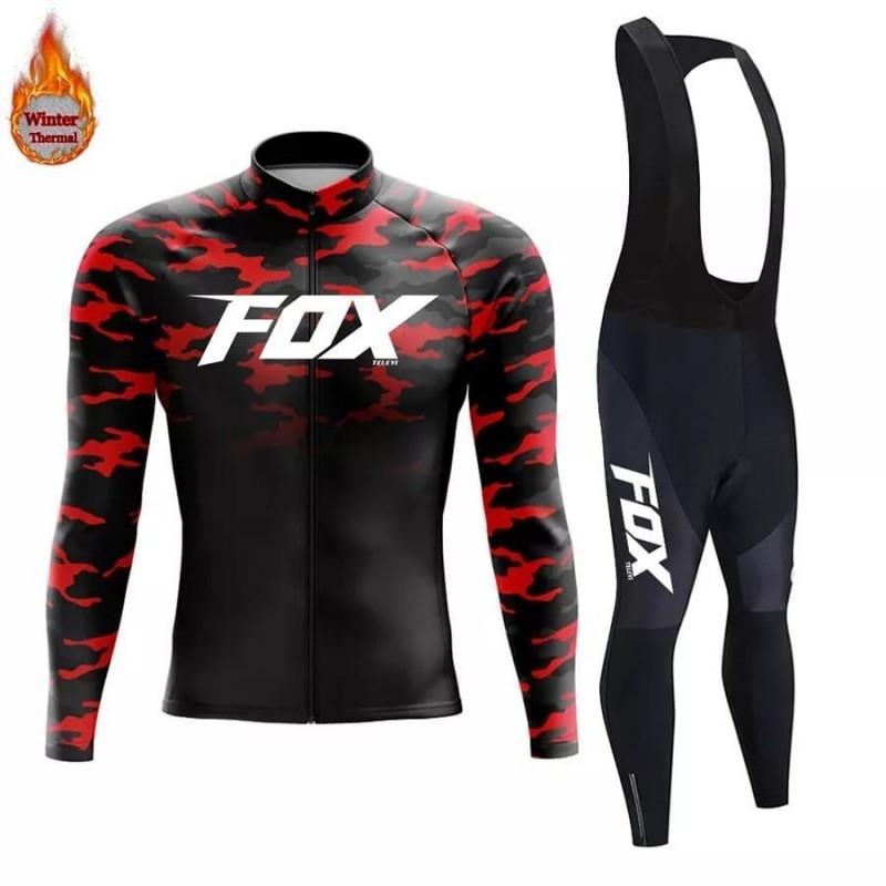 Unisex Long Sleeve Fleece-Lined Cycling Jersey Mountain Road Bikes Wear